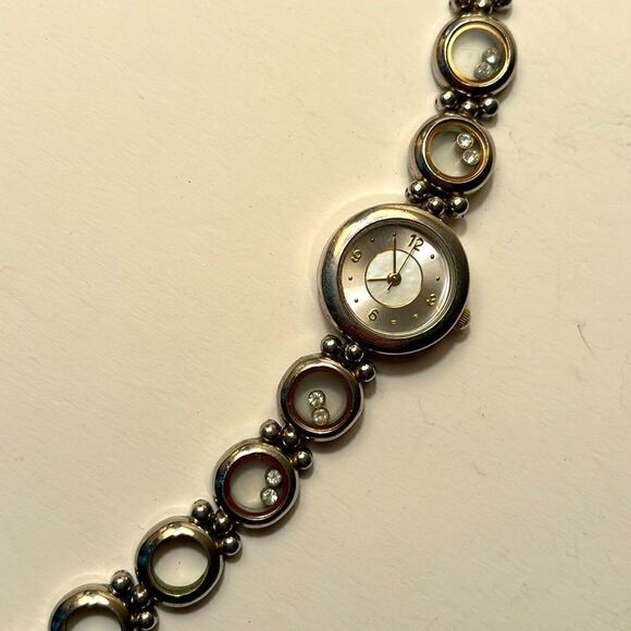 Allude Women’s Silver Color Circular Floating Gemstone Watch - Picture 1 of 8